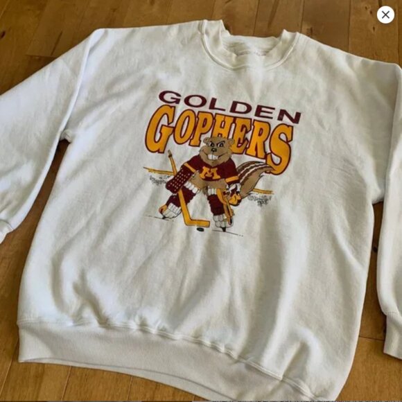 1990s University Of Minnesota Golden Gophers Hockey Sweatshirt Shirt Sweater - Picture 2 of 3